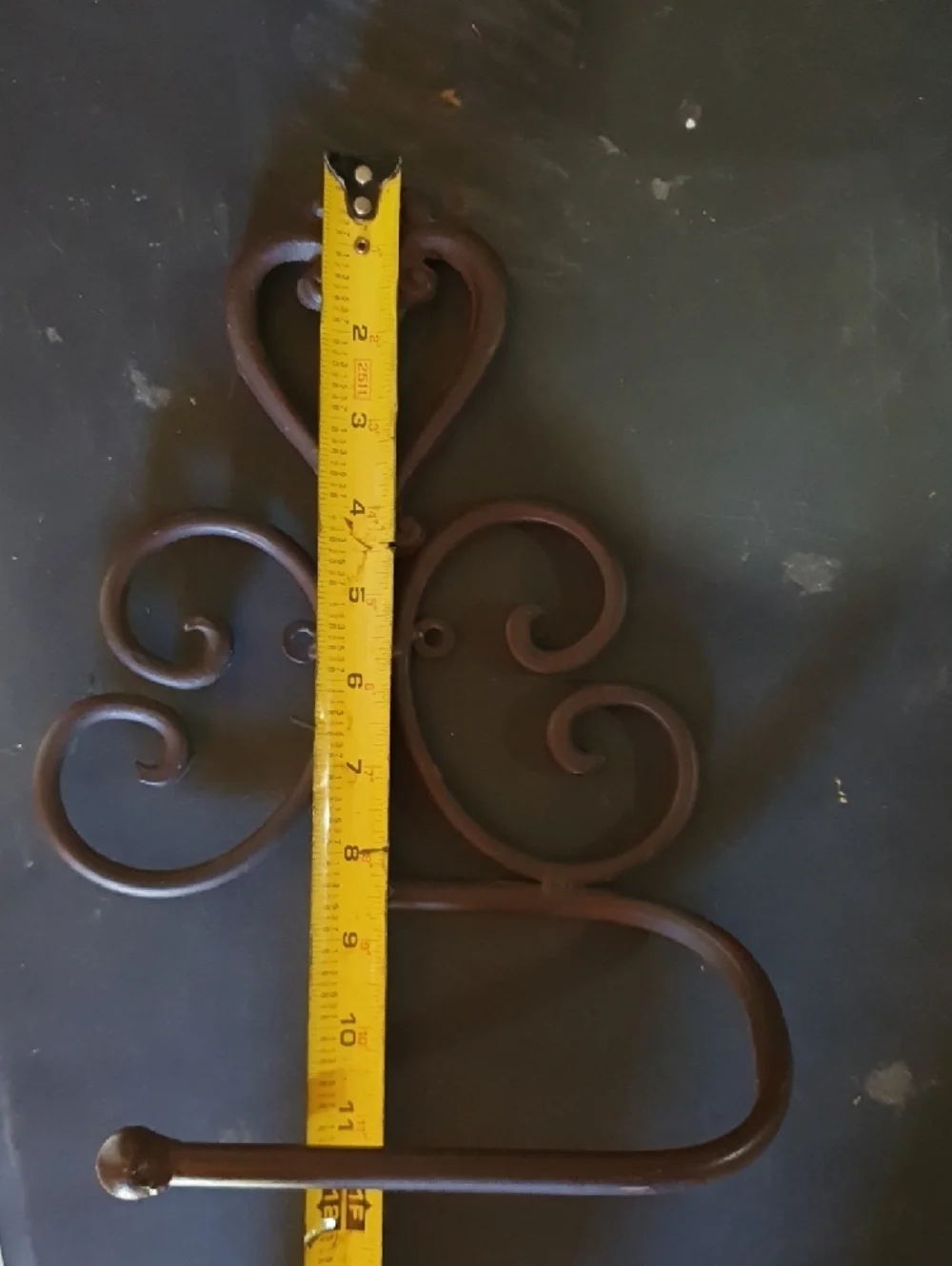 Decorative Scrollwork Wall Hook in Dark Brown